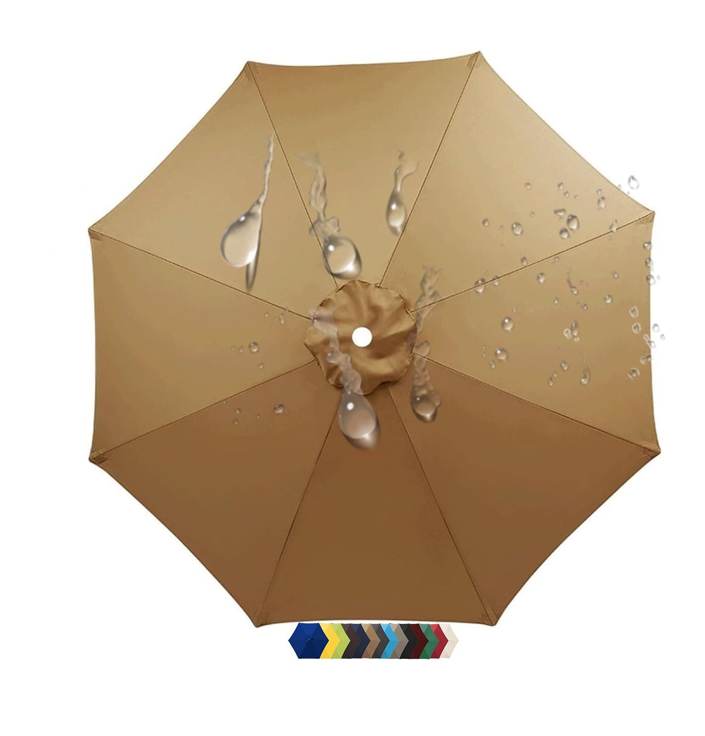 ILiemao Umbrella Replacement Cloth 6 Arms/8 Arms Replacement Parasol Canopy Cover 2m 2.30m 2.5m 2.7m 3.0m Outdoor Patio Garden Umbrella Canopy Market Patio Canopy Cover(M1,250 cm 8.2ft 6 Ribs)