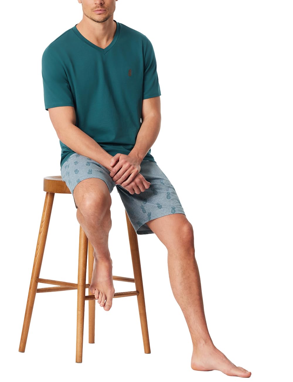 Schiesser Herren Schlafanzug kurz V-Ausschnitt - Nightwear Set