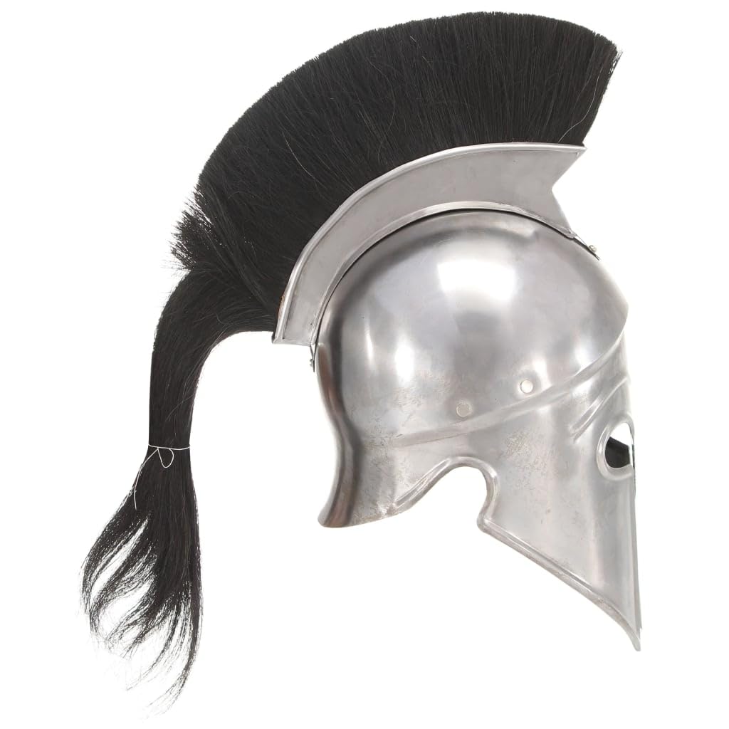 Casco de guerrero griego antiguo réplica para LARP Cosplay Histórico Recreación Acero Plata