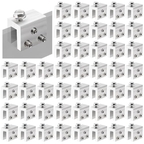 Racewill 48PCS Standing Seam Roof Clamps, Metal Roof Fixing Clamps, Racking Bracket for Solar Panel Module Installation, Starlink Base, Heat Cable and Snow Guard Attachment
