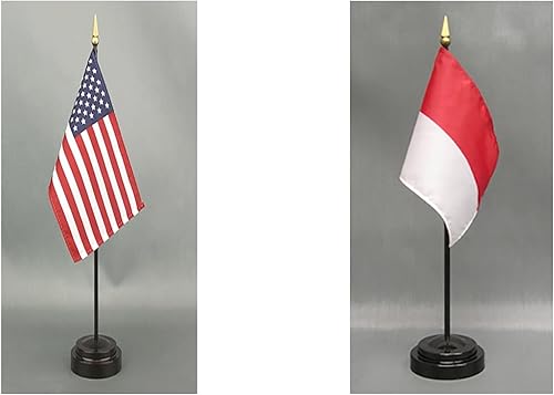 Miniatura 85 de Juego de banderas de escritorio de Afganistán, hecho en Estados Unidos, de rayón de 4 x 6 pulgadas, escritorio de oficina y pequeñas banderas