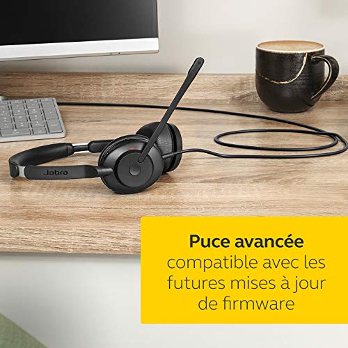 Jabra Evolve2 30 Headset – Noise Cancelling UC Certified Stereo Headphones with 2-Microphone Call Technology – USB-C Cable – Black