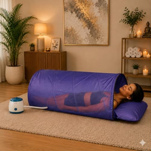 Image of Kawachi Portable Sleeping Steam Sauna Bath Panchkarma Swedan Machine and Beauty Spa at Home (i68- light violet)