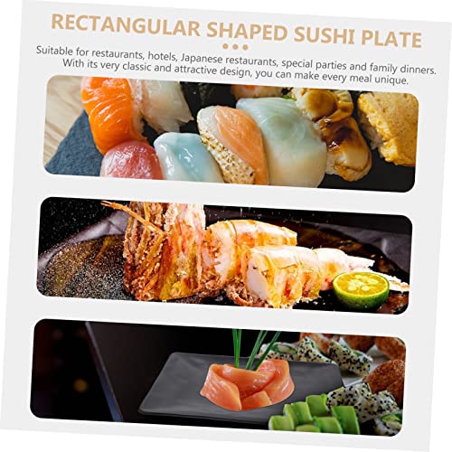 Set 2 Platos Rectangulares para Sushi Melamina Negro miniatura 3