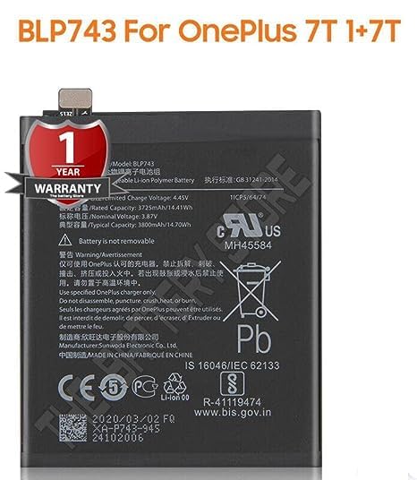 Image of Original BLP743 Battery for OnePlus 7T HD1900 HD1901 HD1903 HD190 HD1907 Battery with 1 Year Warranty *** (P116)