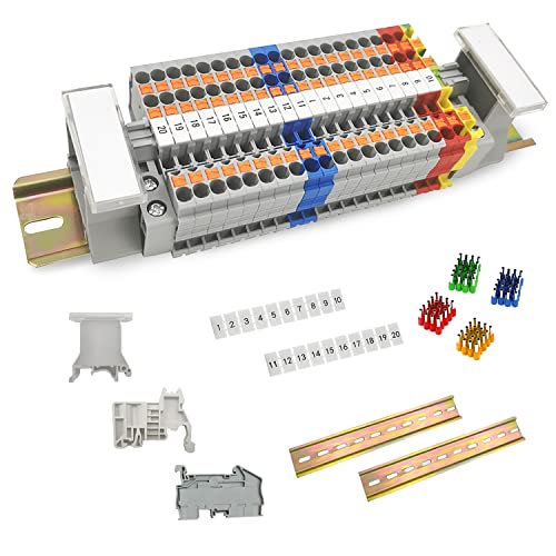 JINXIAN Durchgangsklemme PT2.5TWIN Reihenklemmen Hutschiene Klemmen DIN-Schienenanschlussblock-Kit Hutschiene Klemme Hutschiene Klemmleisten für Anschlussblöcke elektrisch Automatisierungsprojekte