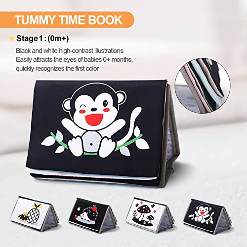 Baby Mirror Tummy Time With High Contrast Soft Baby Crinkle Book, Infant Montessori Sensory Toys For Toddler 0-3-6-12 Months, Tummy Time Floor Mirror For Newborn Brain Development, As Girl Boy Gifts #TOP3