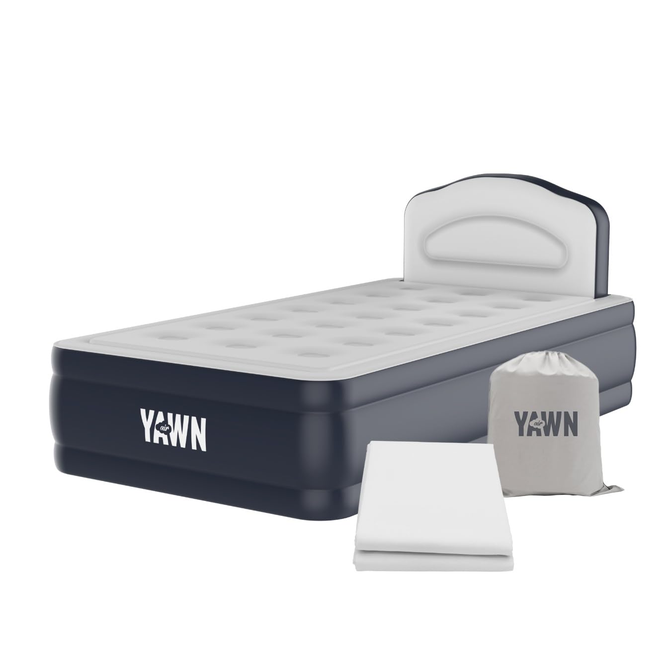 YAWN AIR Deluxe Self-Inflating Airbed with Custom Fitted Sheet