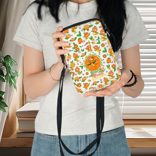 WZMPA Funny Orange Bird Crossbody Bag Bird Lovers Gift Let The Magic Blossom Shoulder Bag Bird Merch3
