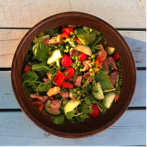 Image of Wooden Bowl,Decorative Serving Bowl Natural Sheesham Wood Mixing & Serving Bowl,Handmade Wooden Salad Bowls,Antique Soup Serve Ware - Large (6 Inch) ,?0.5 Litres