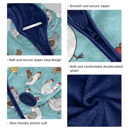 Chicken Eggs and Cute Chicks Toddler Fleece Jacket Girl Boys Hooded Fleece Jacket Coat Warm Outwear Zip-up 3-10T3