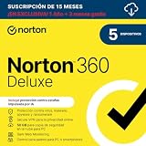 Norton 360 Deluxe 2026 |Antivirus 5 Dispositivos|15 meses| Descarga digital