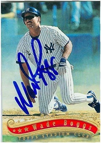 Sports Memorabilia Autograph Warehouse 248237 Wade Boggs Autographed Baseball Card - New York Yankees 1997 Topps Stadium Club - No. 217