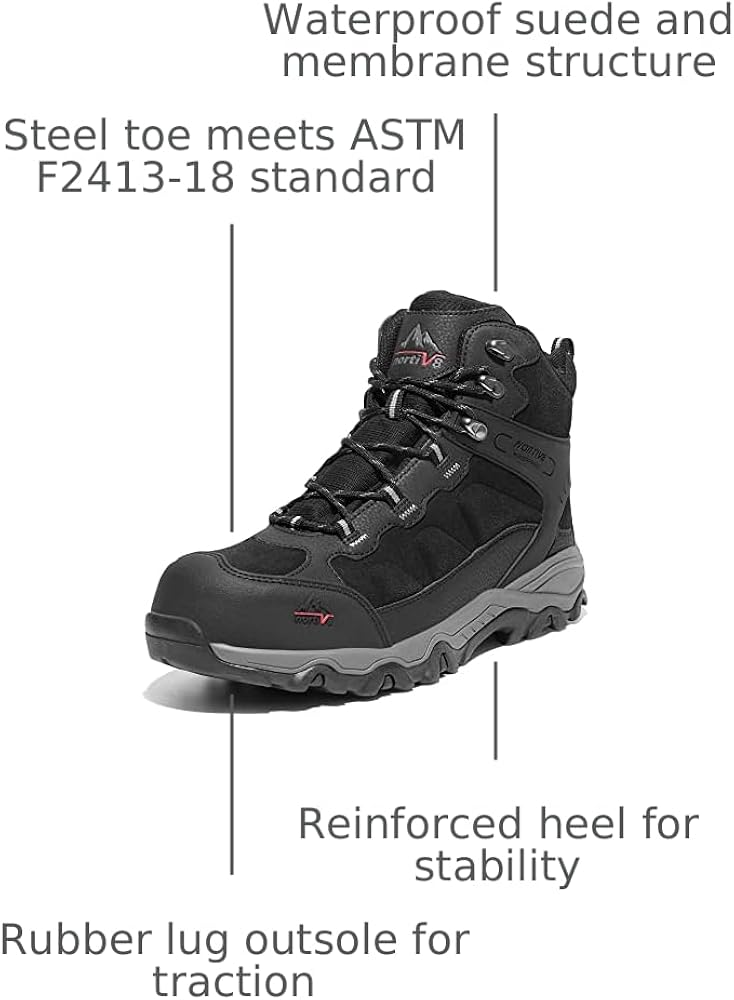 Amazon.com | NORTIV 8 Waterproof Steel Toe Boots for Men Slip