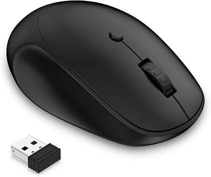 FiveBox 1PC Wireless Mouse Computer Mice Black, Cordless Mouse Wire Less, 2.4 GHz with USB Receiver for Laptop, PC, Computer