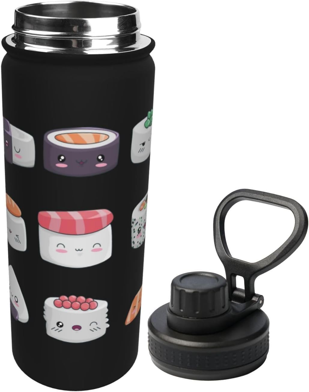 スポーツ水筒 寿司 かわいい スポーツボトル ステンレスボトル 魔法瓶 直飲み マグボトル 持ち運び便利 保温保冷 500ml 子供