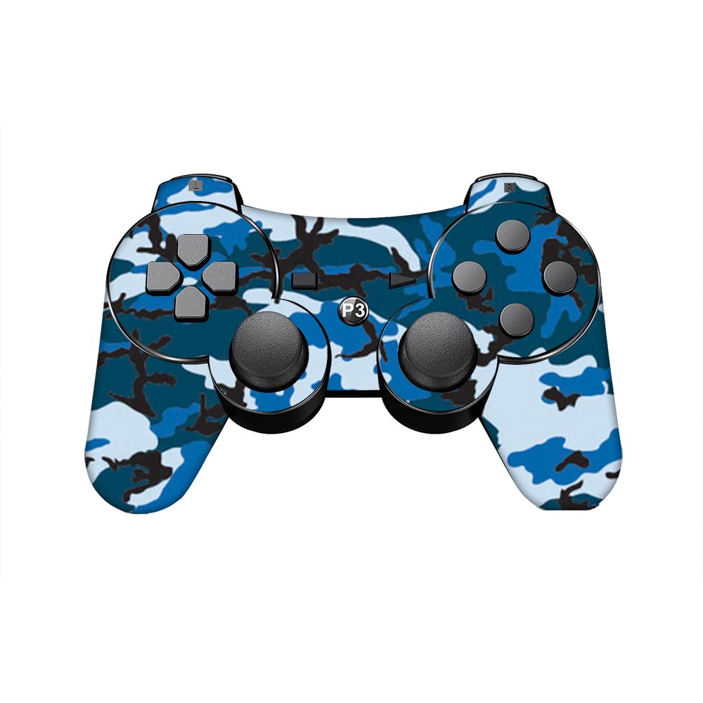 GADGETSWRAP Premium Material Skin Sticker Decal Compatible with PS3 Controller - Blue Camo