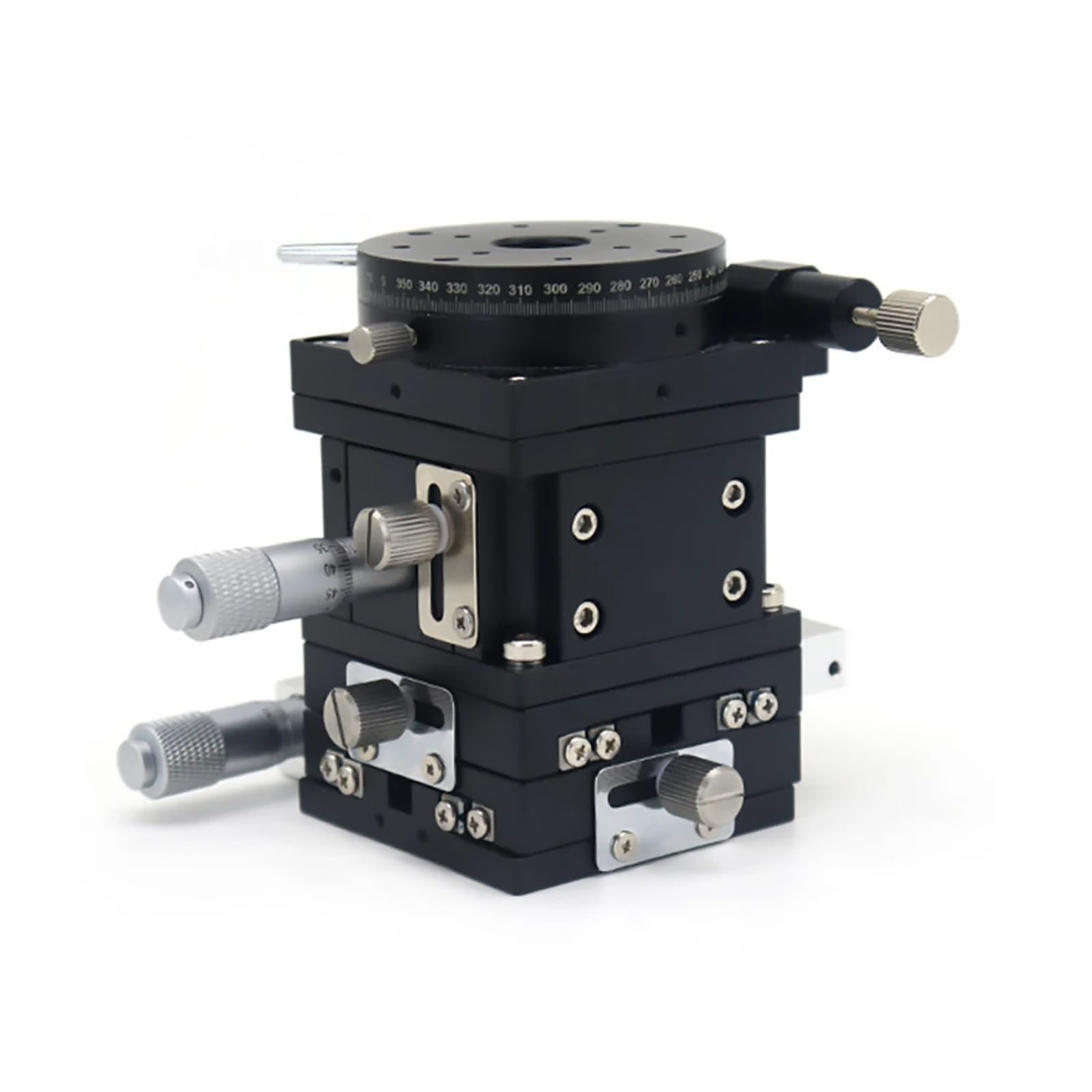 IGNVXMGKP 60 * 60mm LTP60-LM-2 Sliding Table, XYZR Axis V-Type 4-Axis Fine-Tuning Platform Manual Linear Platform Bearing Adjustment Slide