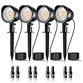 MEIKEE 7W LED Landscape Lighting 800LM DC12V Low Voltage Landscape Lights 2700K Warm White IP66 Waterproof Outdoor Spotlights for Yard Lawn Garden Driveway (4 Pack)