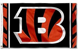 Cincinnati Bengals Black Jungle Stripes Flag Outdoor Indoor 3x5 Foot Banner