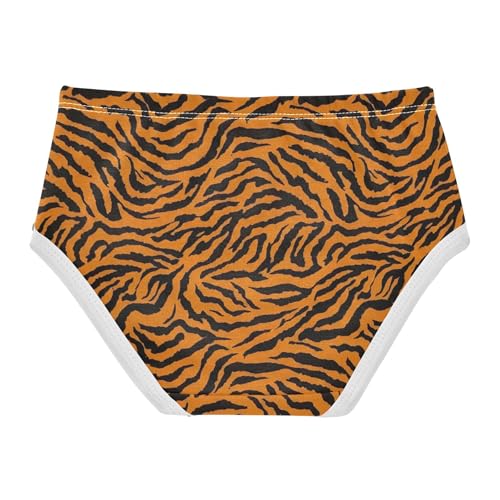 Girls Underwear Toddler 2t Cotton Panties for Girl Artistic Kids Undies Briefs Bold Black Tiger Spots Orange2