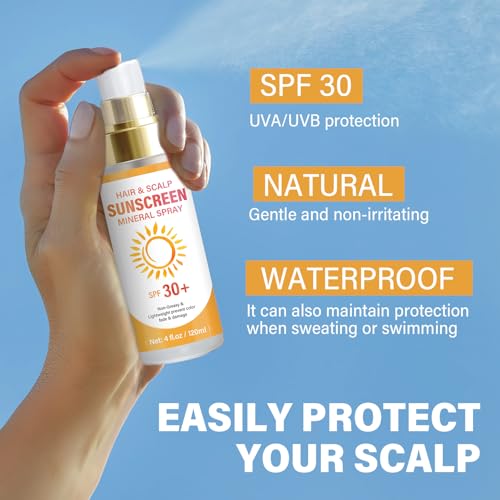Scalp Sunscreen Spray, Hair Sunscreen Spray SPF 30 for Color Fade & Dryness, Prevent Harmful UV Rays, Scalp Not Greasy & More Comfortable, 120ML - Image 8