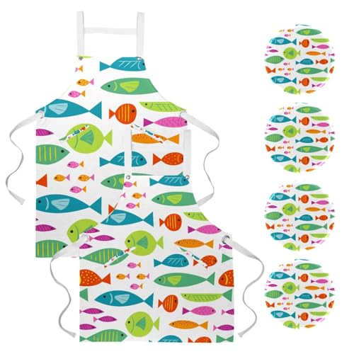 Tablier de serveuse avec 4 broches amovibles pour protection optimale en cuisine
