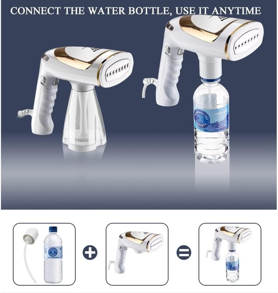 Handheld Steamer for Clothes Portable Garment Fabric Wrinkles Remover 1600W Fast Heat-up Leak Proof Design 250ml Detachable Water Tank for Travel and Home