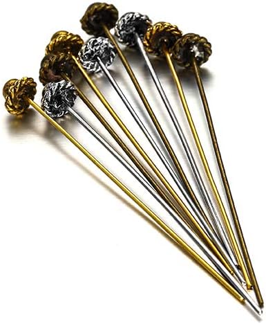 20pcs 50mm Gold Flower Head Pins for Jewelry Making DIY Beads Ball Pins Needles Findings Women Jewelry Accessories Headpin (3Ancient Gold) image 5
