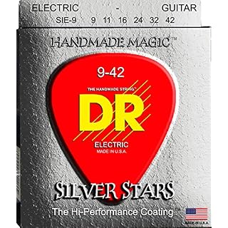 DR Strings SILVER STARS 9-42 Jeu de Cordes pour Guitare Electrique - Les Beatles, Paul McCartney, John Lennon, RIngo Starr, George Harrison