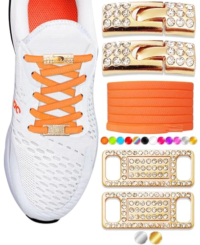Lacets élastiques sans nœud avec fermoirs diamantés pour espadrilles