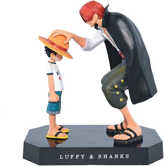 ZKTSRY Anime One Piece Shanks Touching Luffy Figures Anime Action FigureFigures Model, Cake Topper Birthday Cake Decoration Theme Doll Figure