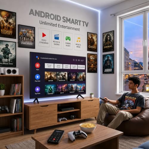 Image of UNICRON TE 32 Inch Android Smart TV, HD Ready LED Television with WiFi, 30W Sound with in Built Speaker & IPS Bright Display, Apps Compatible (Netflix, Prime)