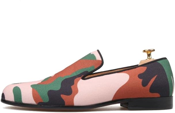 FERUCCI Handmade Men Camouflage Slippers Flats Loafers