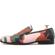 FERUCCI Handmade Men Camouflage Slippers Flats Loafers