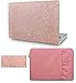 KECC Laptop Case for New MacBook Air 13" Retina (2019/2018, Touch ID) w/Keyboard Cover + Sleeve + Screen Protector (4 in 1 Bundle) Plastic Hard Shell Case A1932 (Rose Gold Sparkling)