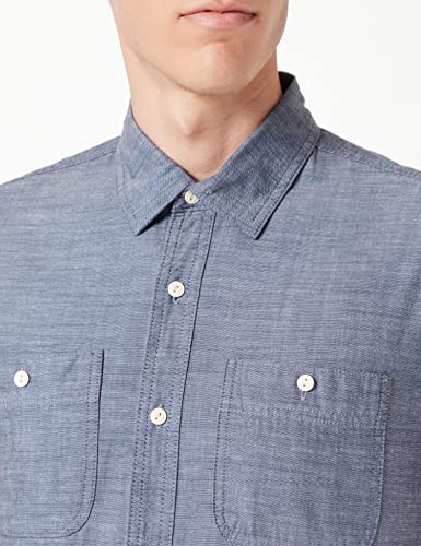 Amazon Essentials Men's Regular-Fit Short-Sleeve Button-Down Chambray Shirt, Grey, Large - Image 3