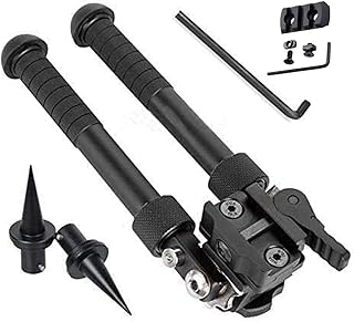 NC V8 Rifle Bipod, 360 Degree Rotating Adapter with Bipod Nails and Keymod Picatinny Rail Mounting, Suitable for 6.5-9 Inch Tactical Rifle Bipod Adjustable - NC