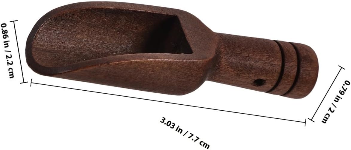 Unomor 6-Piece Mini Wooden Spice Spoons 3.03 Inch Small Wooden Scoops for Salt Seasoning Sugar Tea Candy Comfortable Handle for Jars Home Kitchen Restaurant Cafe