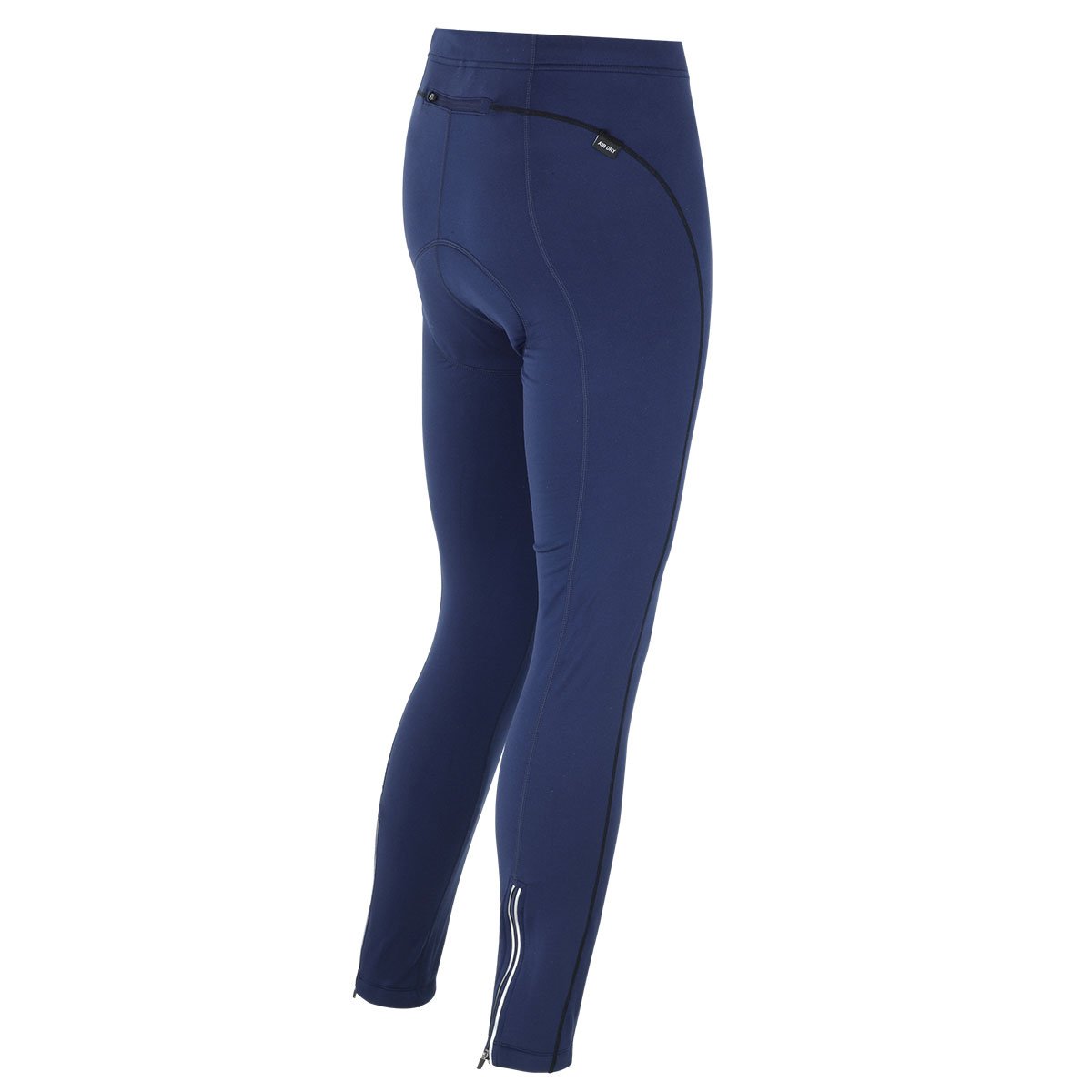 Airtracks Herren Thermo Fahrradhose Lang - Radhose - Radlerhose - 3D Coolmax gepolstert - Atmungsaktiv - Reflektoren - Zip Tasche