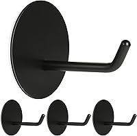 Vista 1 de Adhesive Hooks Heavy Duty, Hold 20 Lbs, Extra Large Long Self Stick on Hanger, Wide Sticky Round Decorate Hooks, for