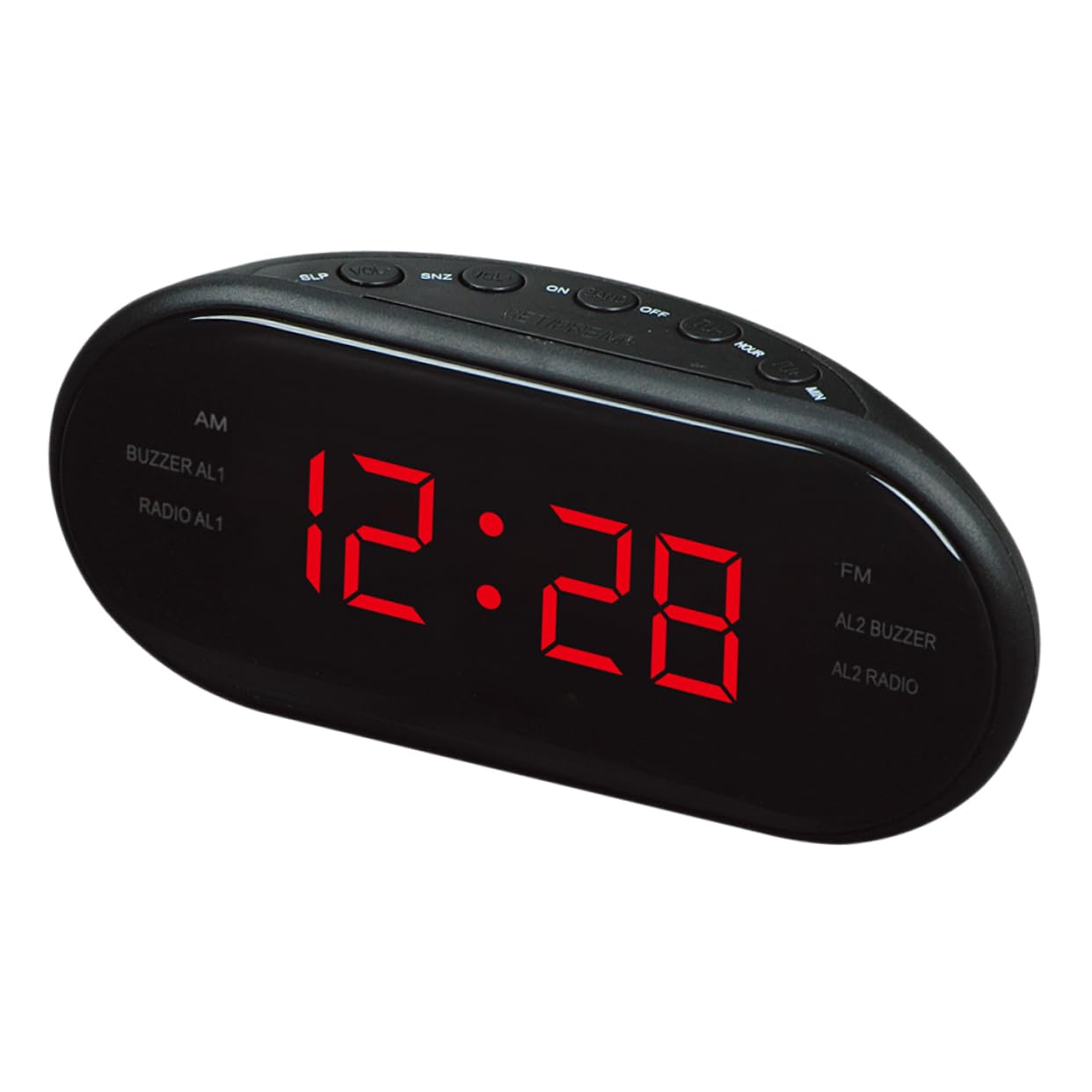 Radio Despertador Digital con Radio FM, Pantalla Curva Grande