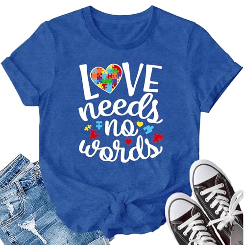 LBP Autism Awareness Shirt for Women Mental Health T-Shirt Be Kind Autism Tee Inspirational Tops