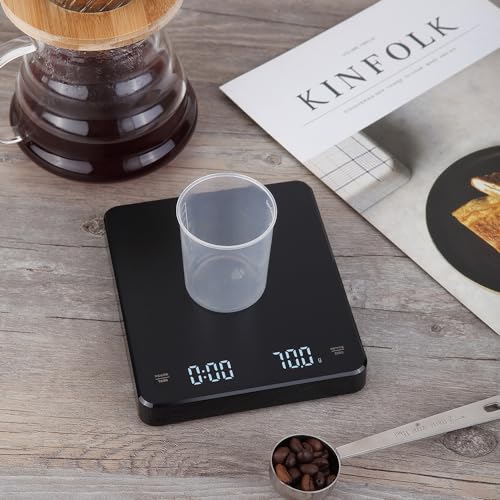 Image of New Horrizon Digital Scales, Kitchen Scales Digital, Pocket Scales, 0.01g x 500g, Food Scale LCD Display, Jewellery Scales Weighing Scales Kitchen (0.1g x 3000g)