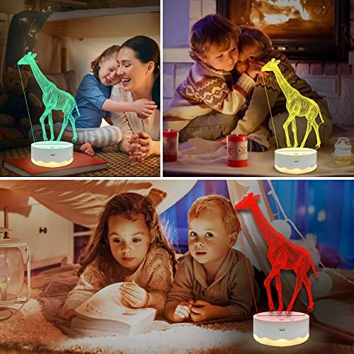 Giraffe Gifts, Giraffe Night Light, 3D Illusion lamp with Remote + Touch 16 Color Flashing Changing + Timer Desk Lamps Kids Room Decor Best Festival Birthday Gifts