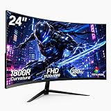 Monitor Gamer Curvo 24 Polegadas FHD 1080P, 180Hz, 1ms, Tela 1800R, FreeSync e G-Sync Compatible, HDMI 2.0, DisplayPort 1.4, Alto-falantes, VESA, Luz Azul