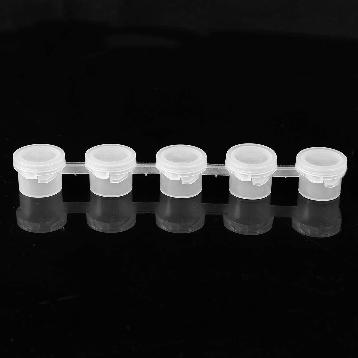 YiZYiF30 Strips Mini Empty Paint Pot Pod Strips Clear Plastic Palette Storage Containers for Arts Crafts Watercolor Draw Pigment 5 Cups 3ml