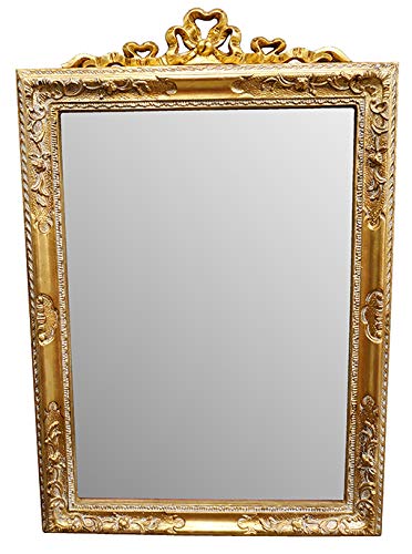 Specchio Rettangolare da Parete con Cresta Oro
