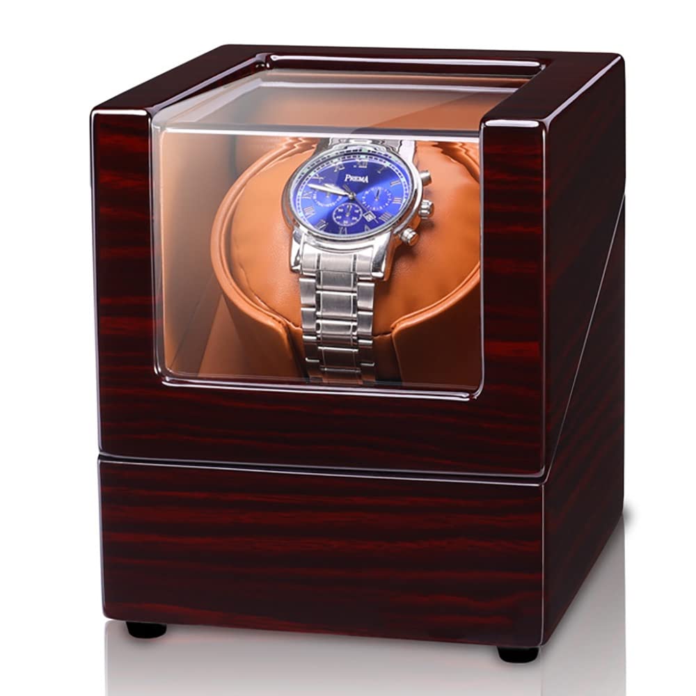 EHVYBDX Automatic Watch Winder for 1 PU-Leather Watches with Silent Motor Deluxe Case for Mechanical Watches Soft Flexible Watch Pillows Self Winding Watch Rotator Box