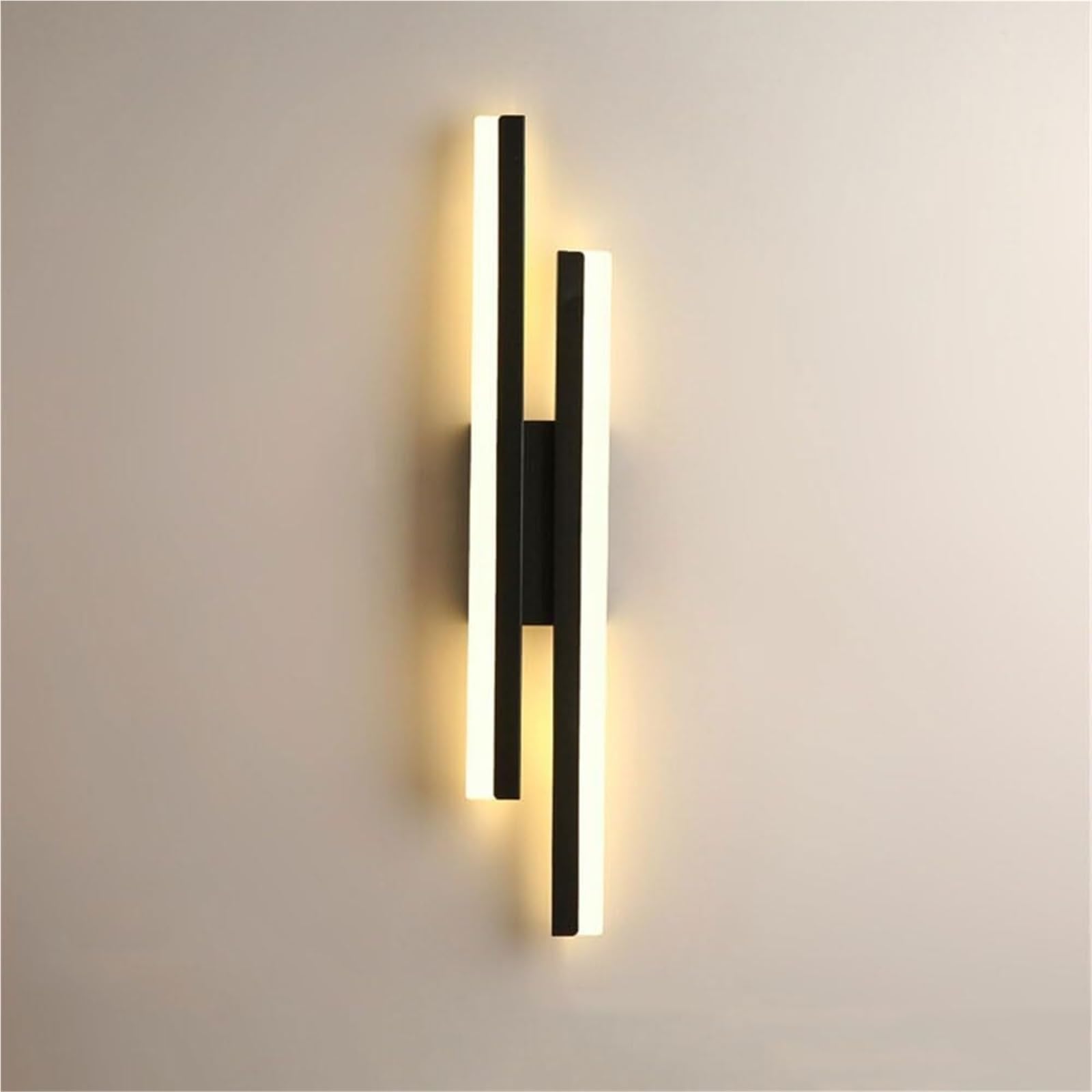 HPTHLY Linear Wall Lamp Indoor Long Strip Lighting Fixture Acrylic Wall Sconce For Bedroom Bedside Living Room Hallway Indoor Wall Lighting Fixtures Contemporary Wall(Black-48Cm)